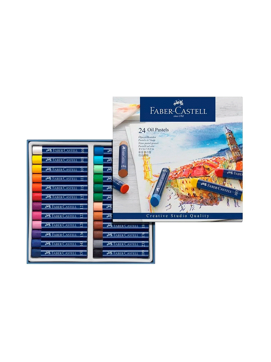 Tiza Pastel Oleo Faber-Castell x 24 Unidades 1