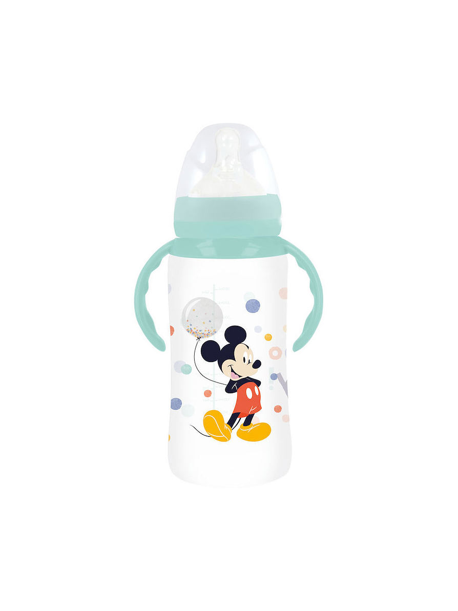 Biberón Cuello Ancho Mickey Mouse 360 Ml Con Asas 1