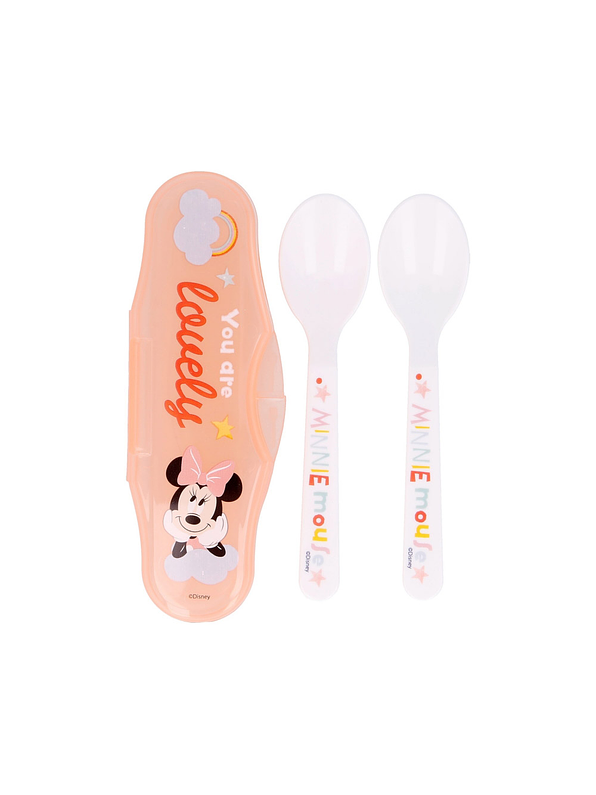 Set Estuche De Cubiertos 2 Piezas Minnie Mouse  2