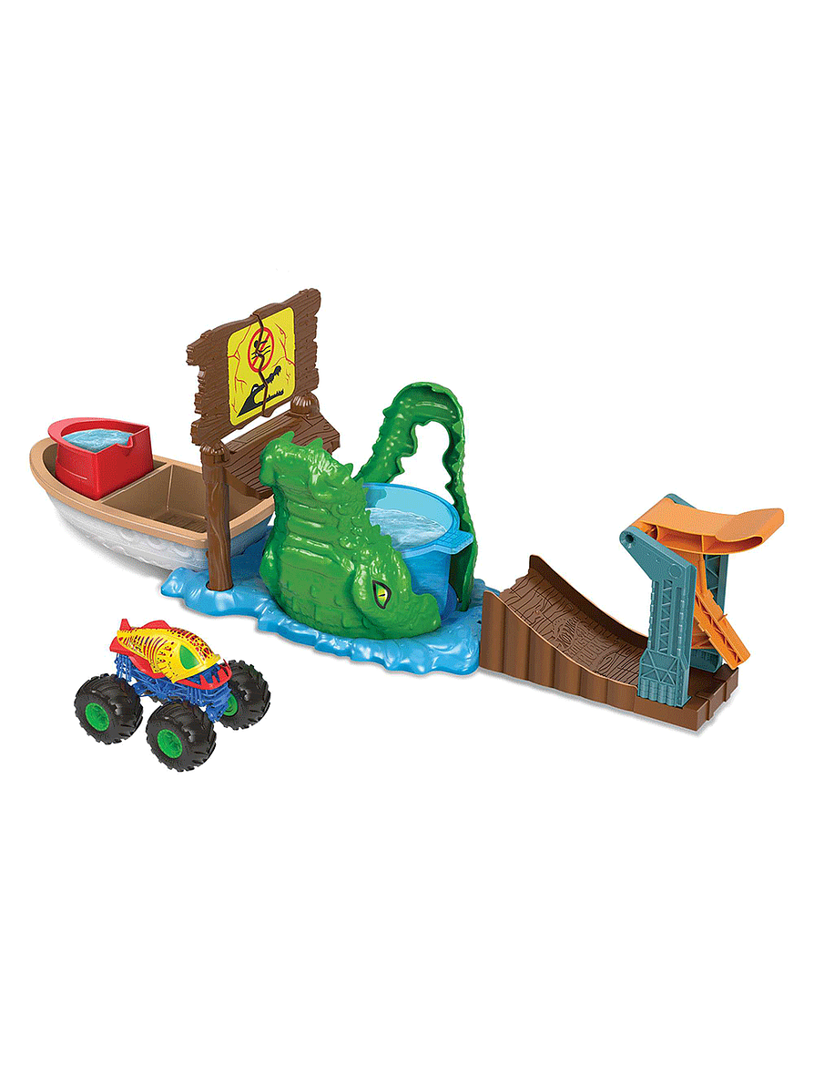 Hot Wheels Monster Trucks Color Shifters Mordida En El Pantano  2