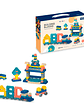 Bloques De Construcción ABC Didáctico Para Niños Azul - Miniatura 2