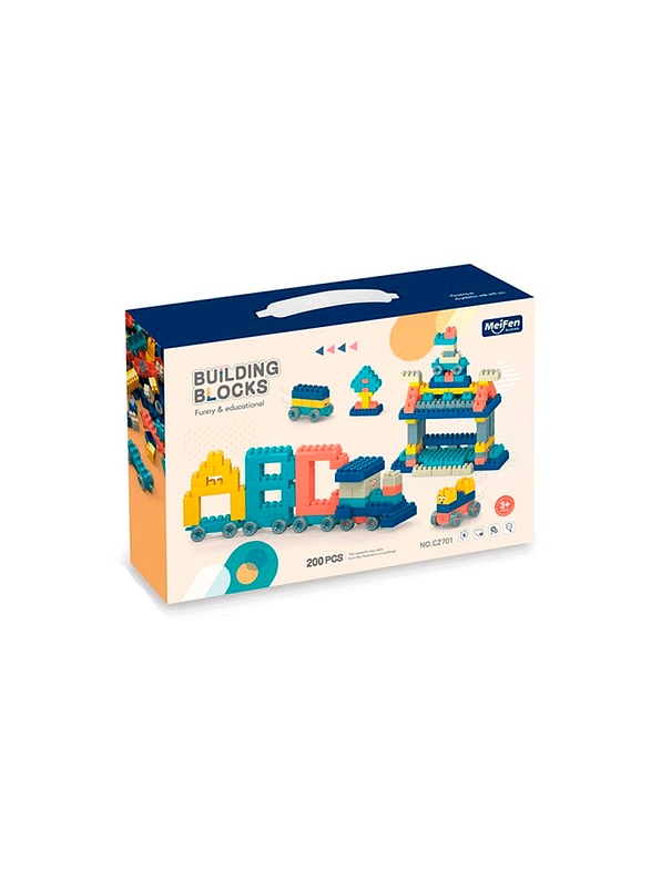 Bloques De Construcción ABC Didáctico Para Niños Azul 3