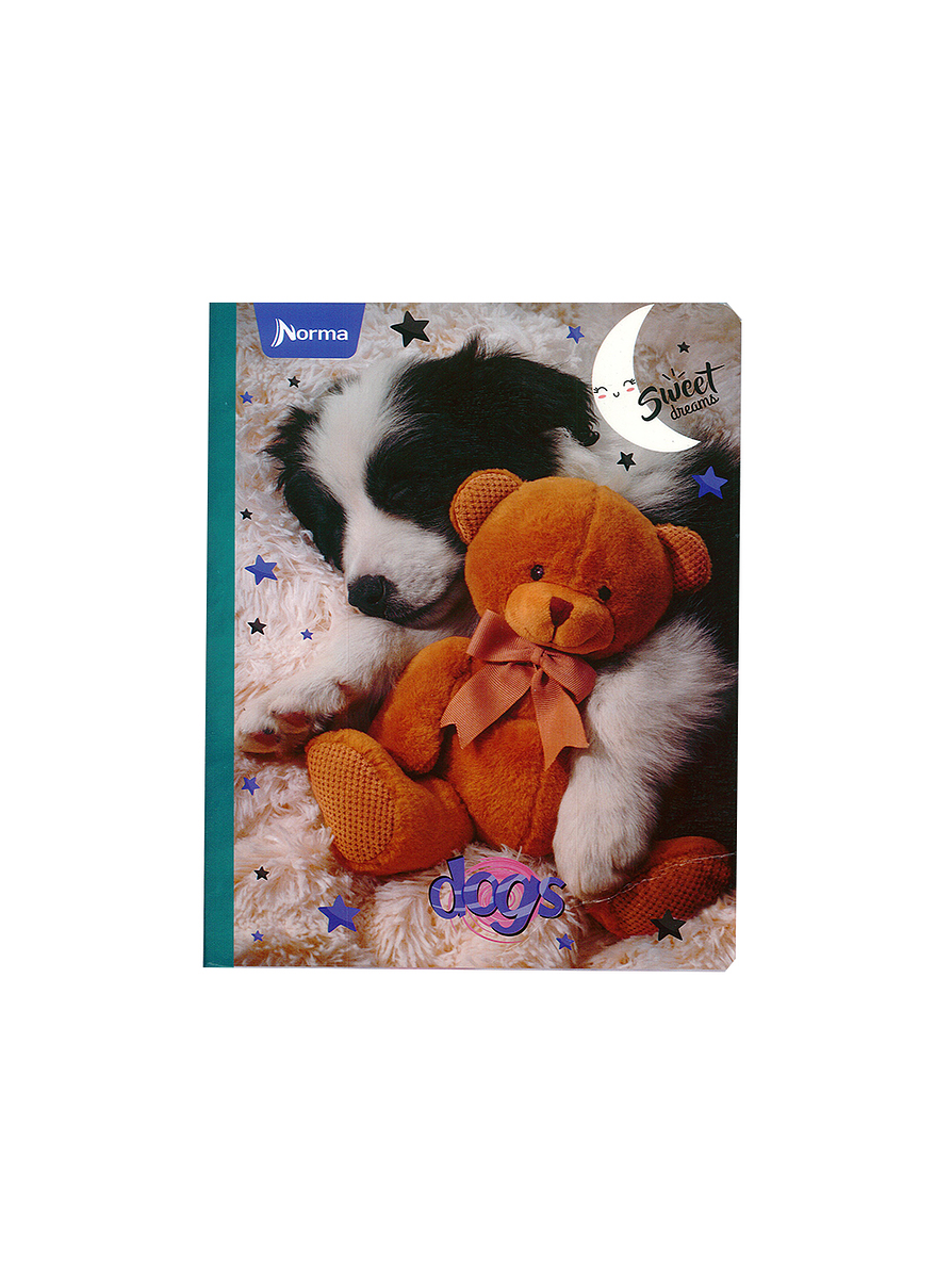 Cuaderno Cosido Norma Dogs 100 Hojas Doble Línea 1