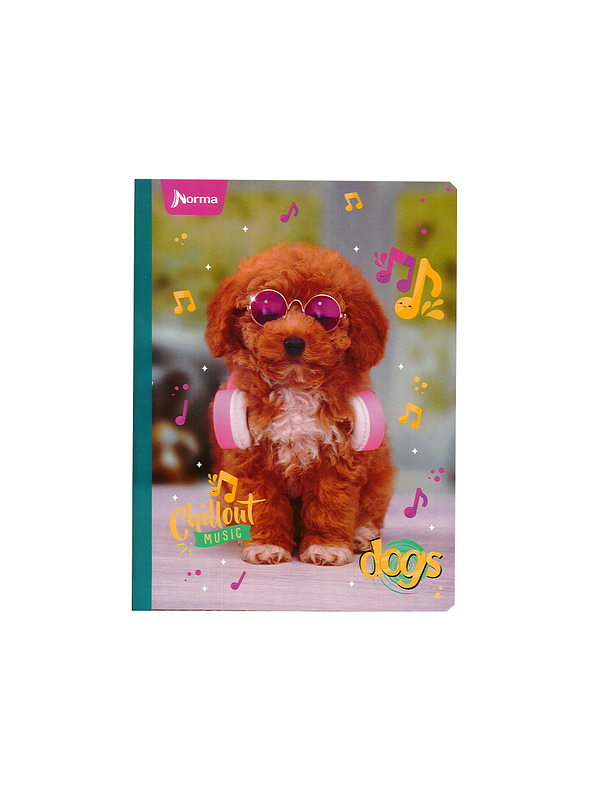 Cuaderno Cosido Norma Dogs 100 Hojas Doble Línea 5