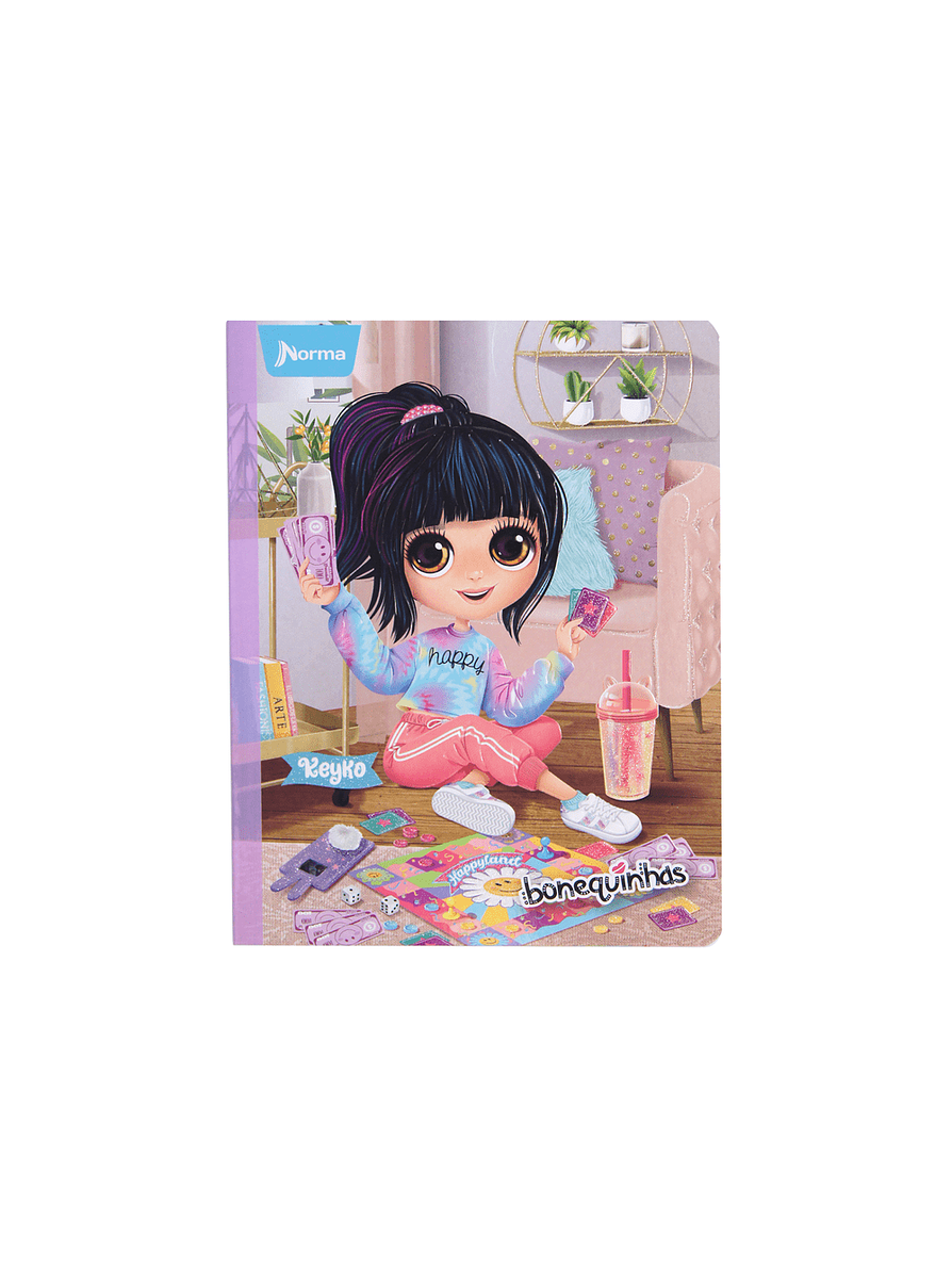 Cuaderno Cosido Bonequinhas 100 Hojas Doble Línea 1