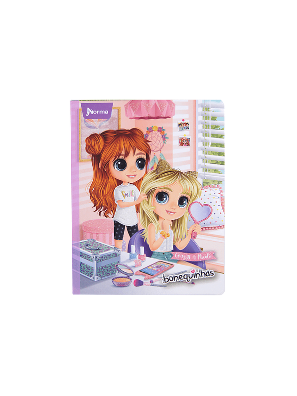 Cuaderno Cosido Bonequinhas 100 Hojas Doble Línea 5