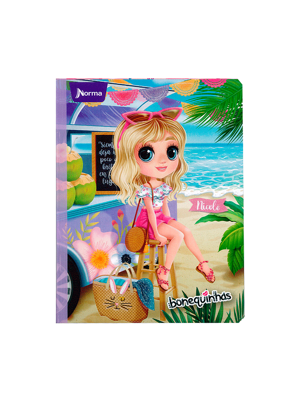 Cuaderno Cosido Bonequinhas 50 Hojas Doble Línea 7