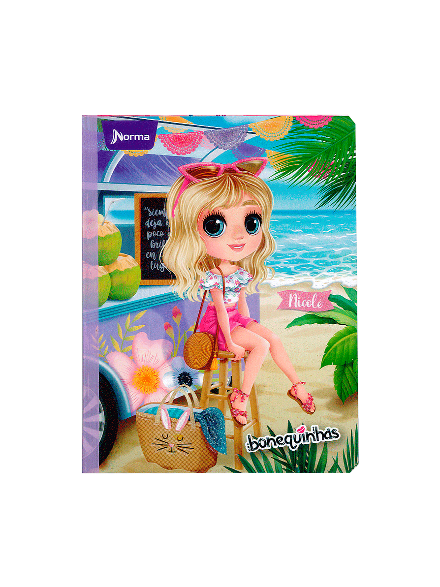 Cuaderno Cosido Bonequinhas 50 Hojas Doble Línea 7