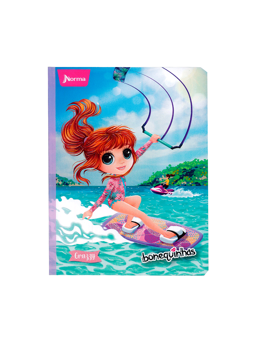 Cuaderno Cosido Bonequinhas 50 Hojas Doble Línea 10