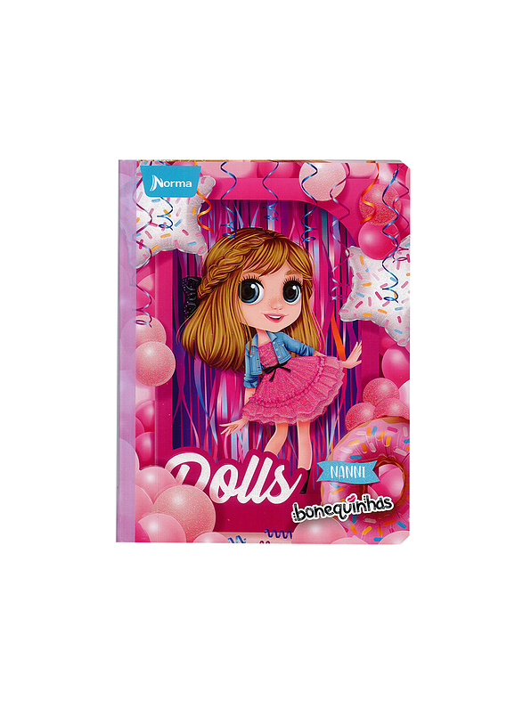 Cuaderno Cosido Bonequinhas 50 Hojas Doble Línea 12