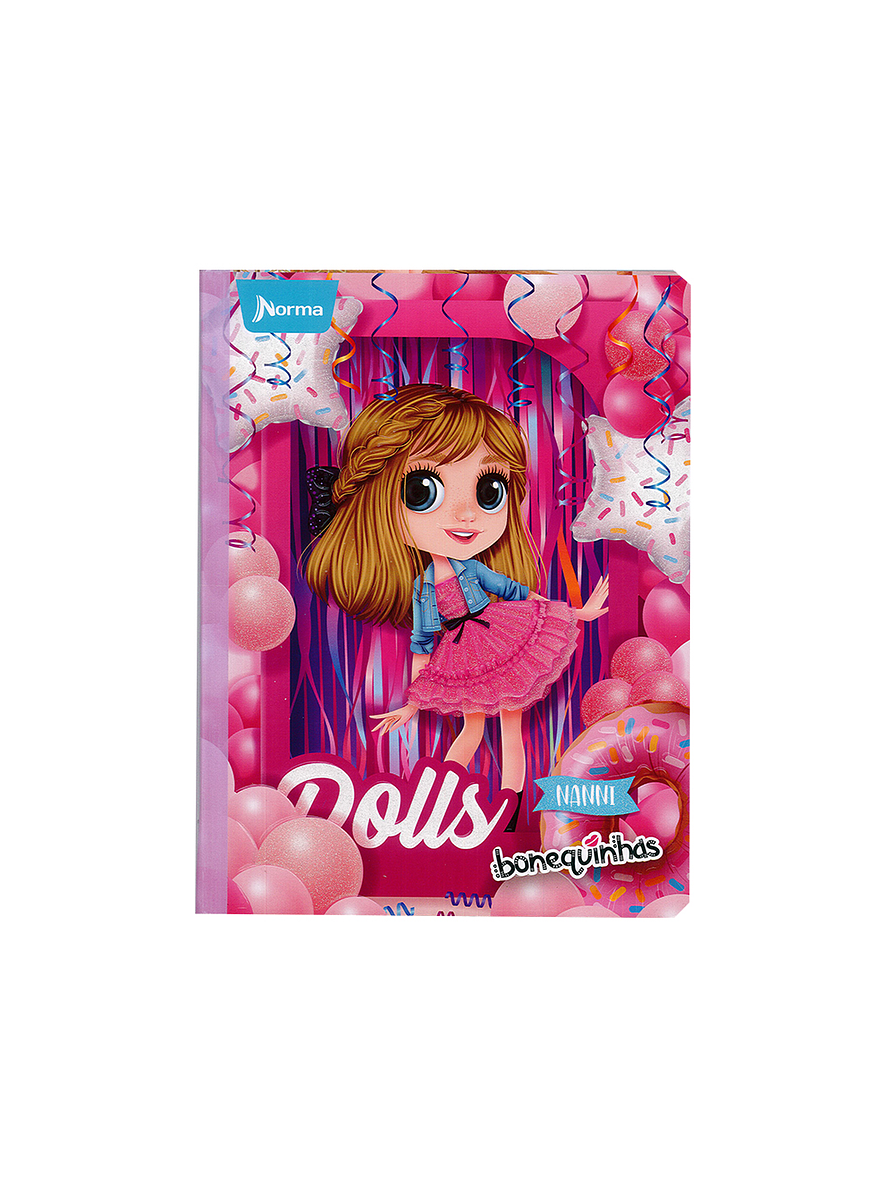 Cuaderno Cosido Bonequinhas 50 Hojas Doble Línea 12