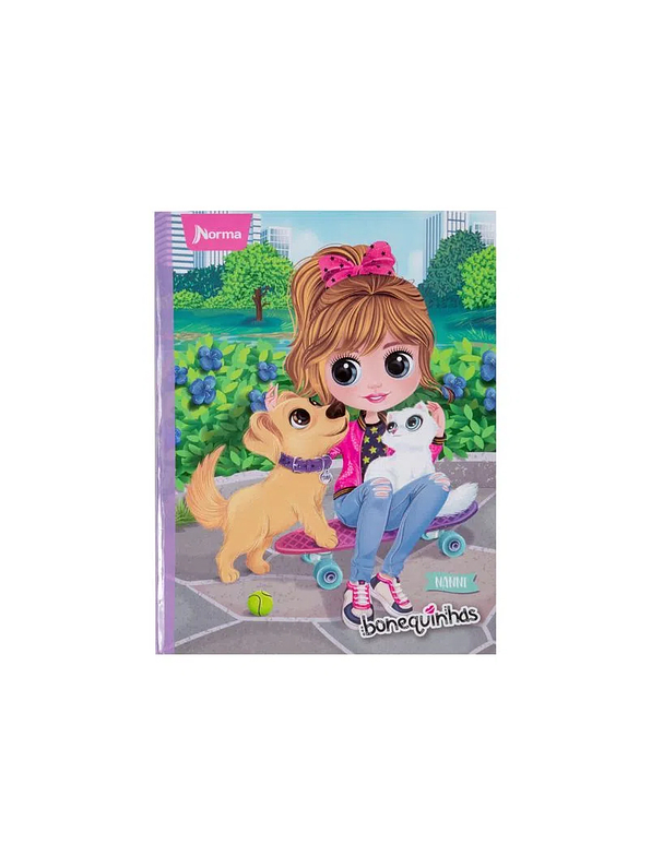 Cuaderno Cosido Bonequinhas 50 Hojas Doble Línea 4