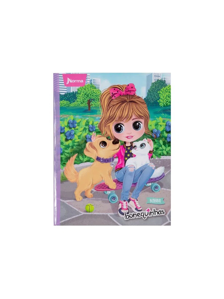 Cuaderno Cosido Bonequinhas 50 Hojas Doble Línea 4