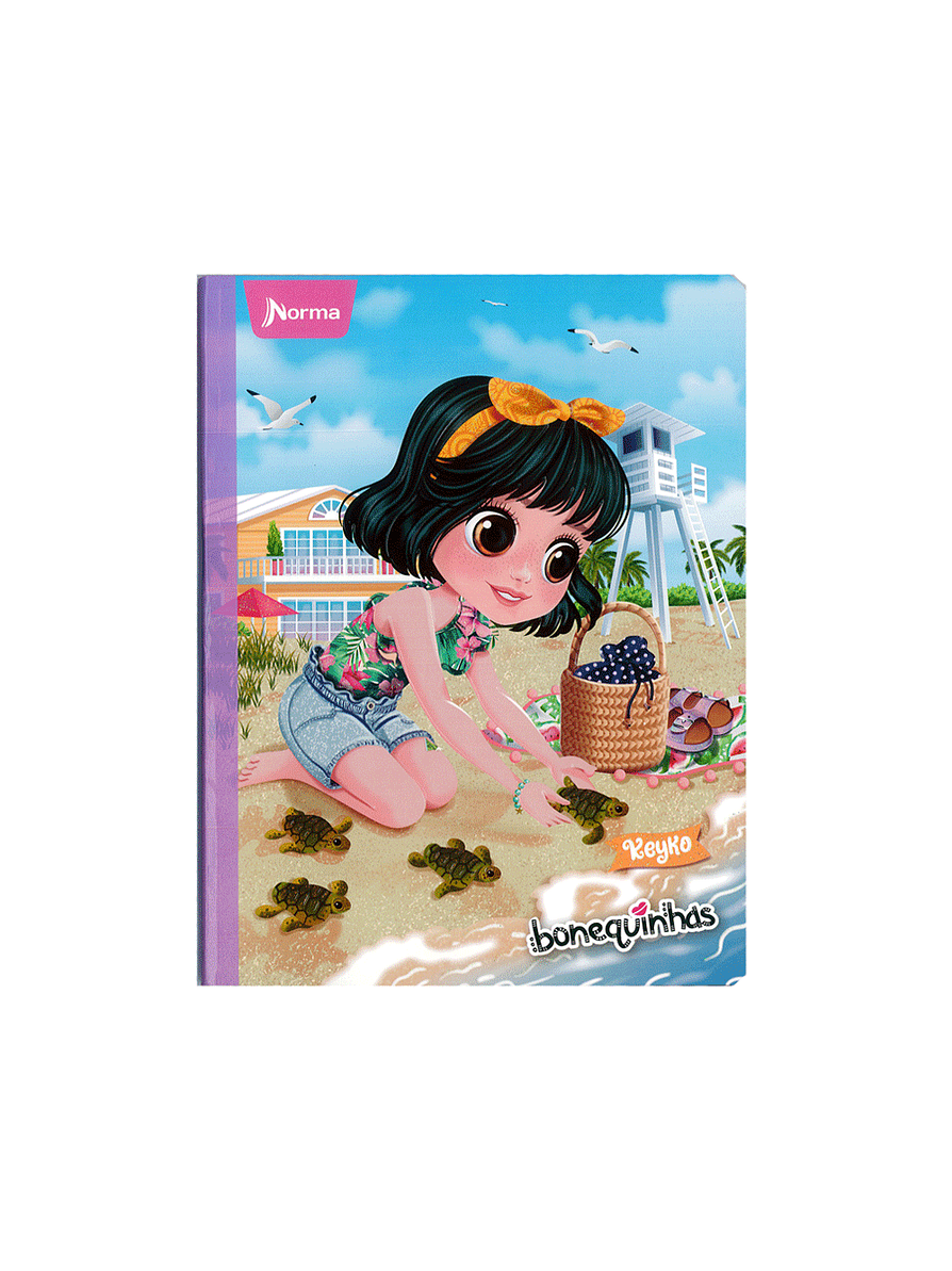 Cuaderno Cosido Bonequinhas 50 Hojas Doble Línea 1