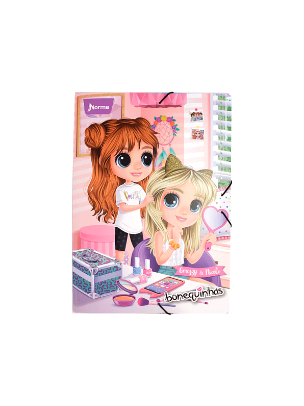 Carpeta Escolar Plastificada Bonequinhas  2