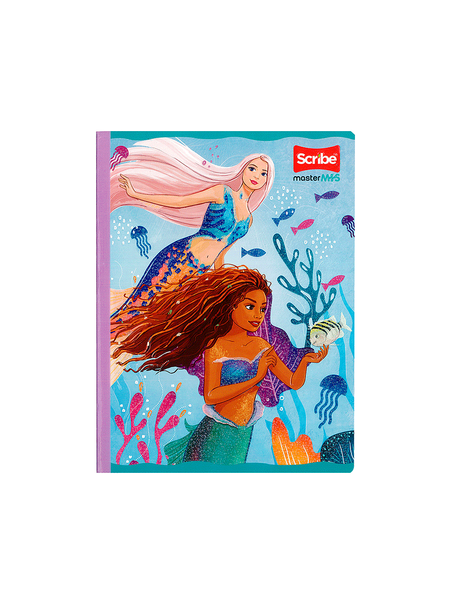 Cuaderno Cosido Sirenita 100 Hojas Líneas 5