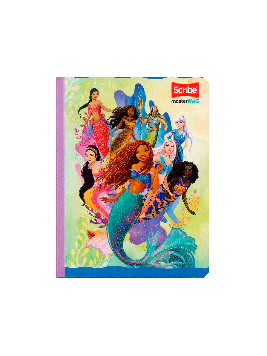 Cuaderno Cosido Sirenita 50 Hojas Cuadros 1