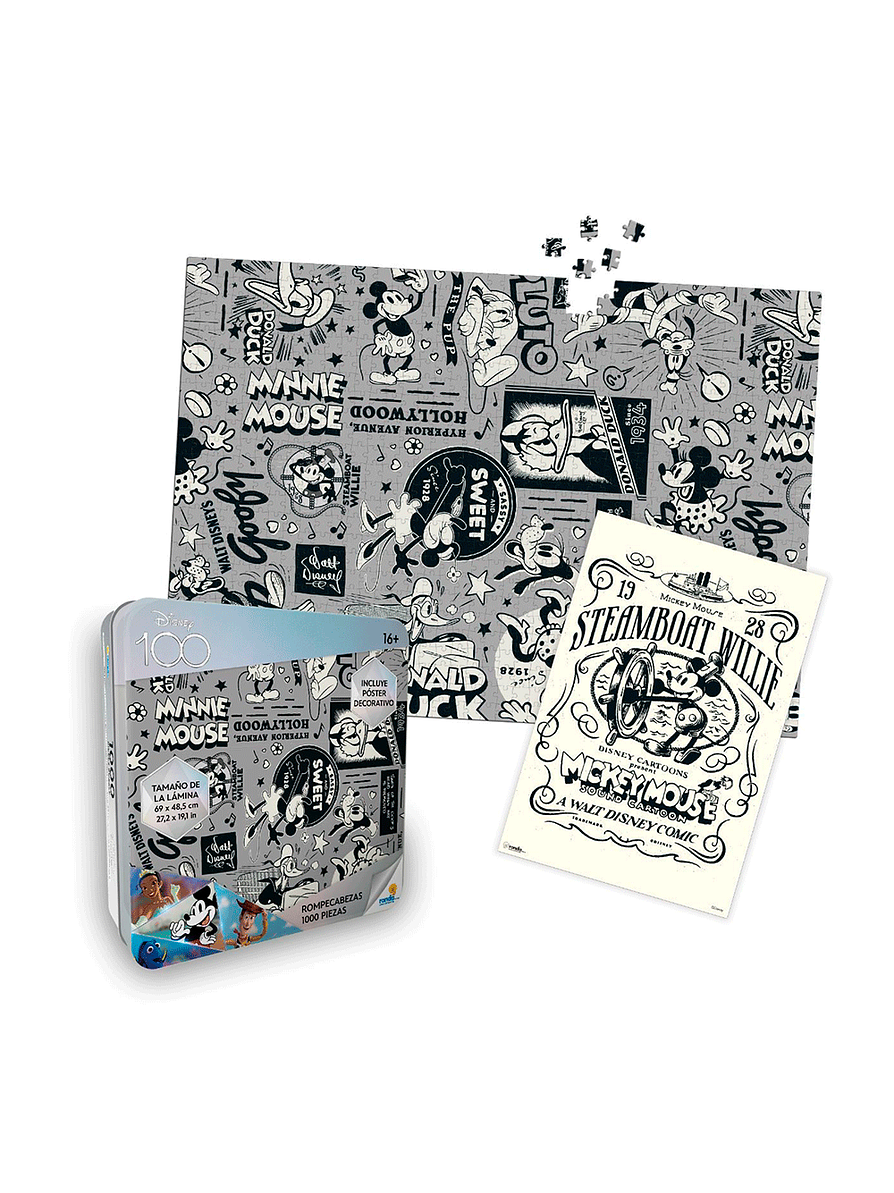 Rompecabezas X 1000 Piezas Lata Disney 100 I 2