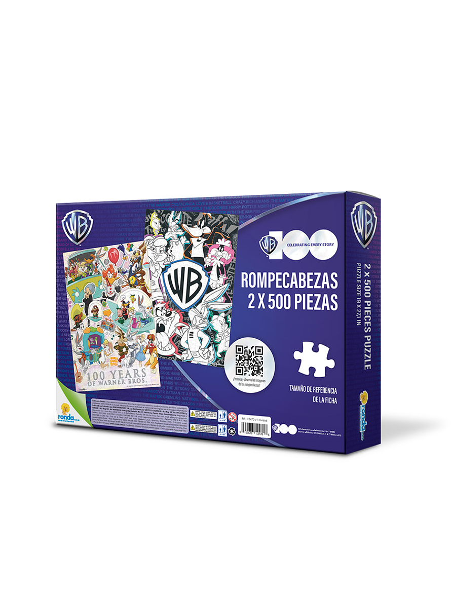Rompecabezas 2 X 500 Piezas Warner 100 4
