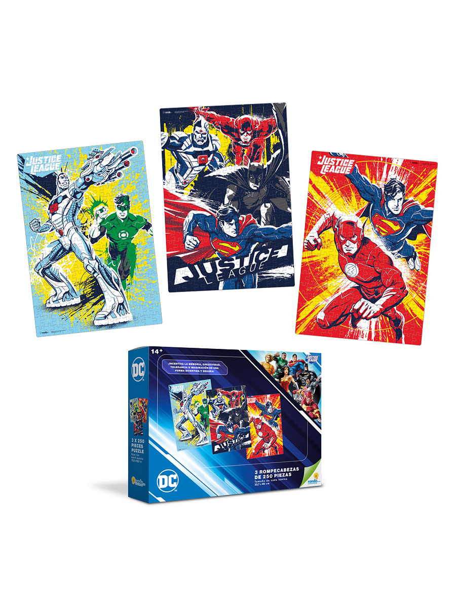 Rompecabezas 3 X250 Piezas Liga De La Justicia  2