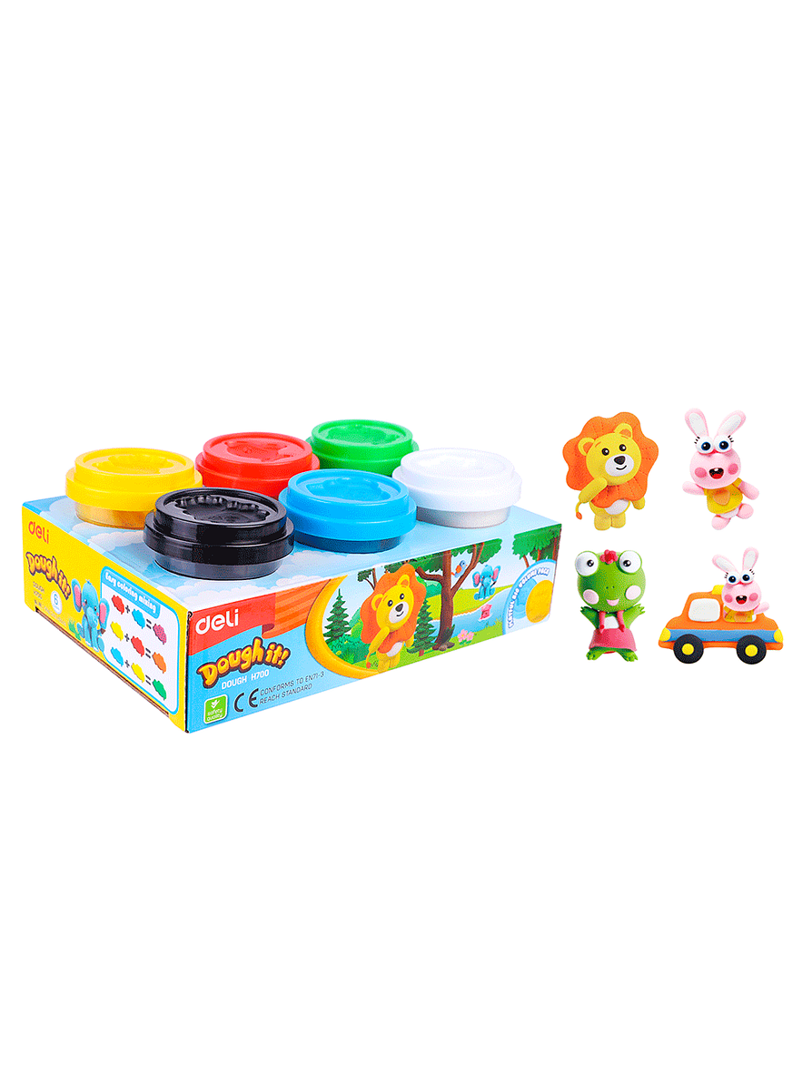 Plastilina Doughit Deli X 6 Colores  1