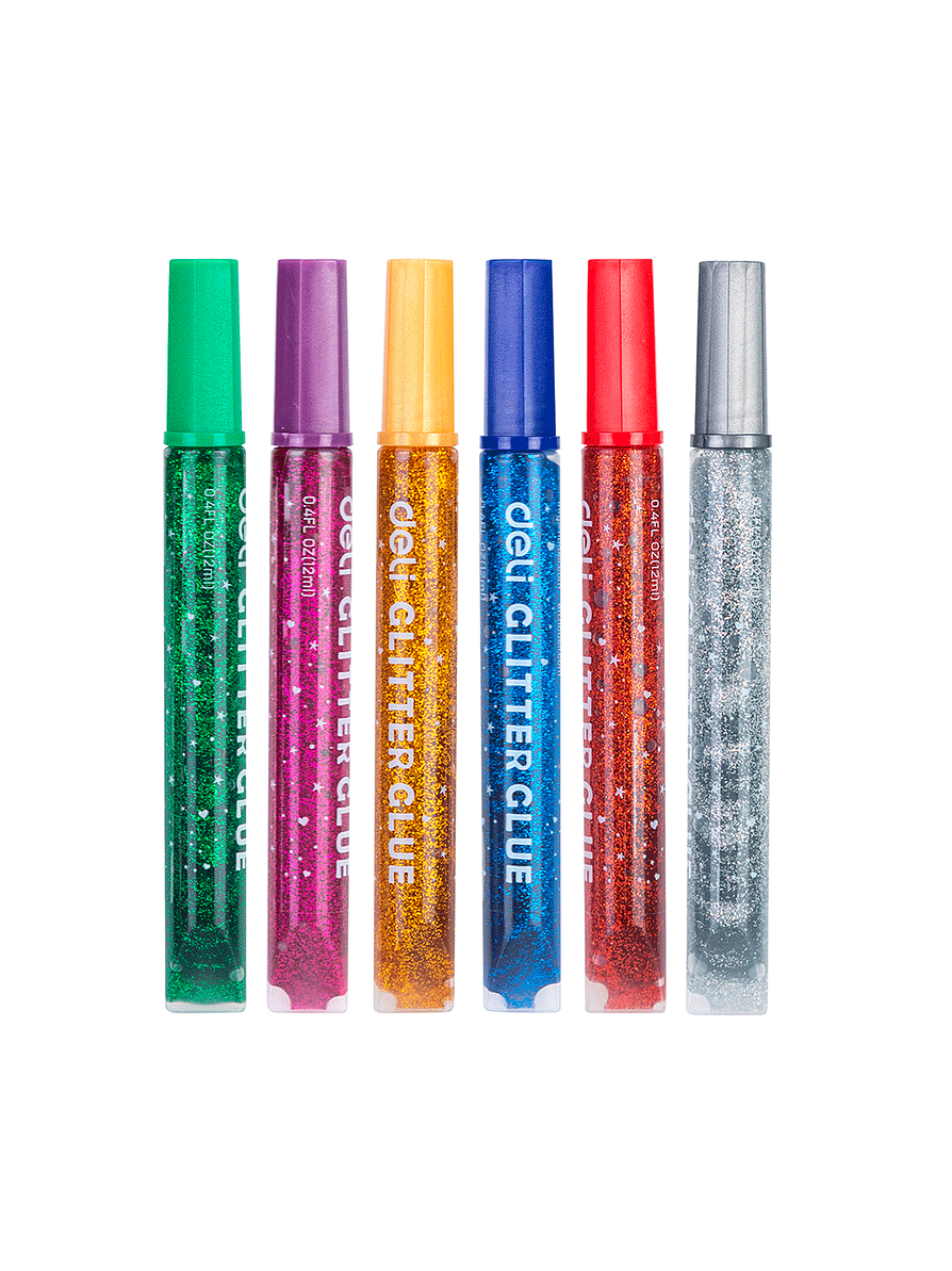 Adhesivo  Gliter 12 ML Colores Clásicos X 6 Unidades 2