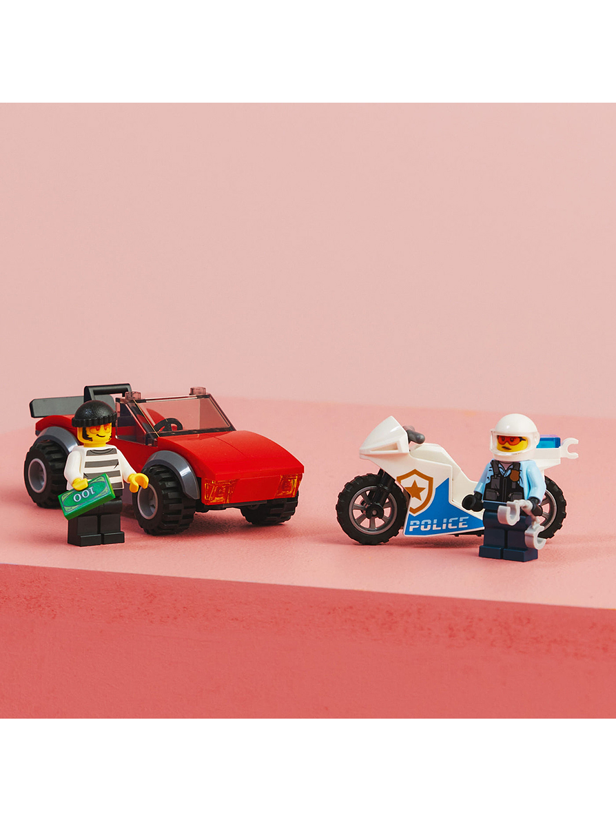 Lego City Moto De Policía Y Auto A La Fuga  4