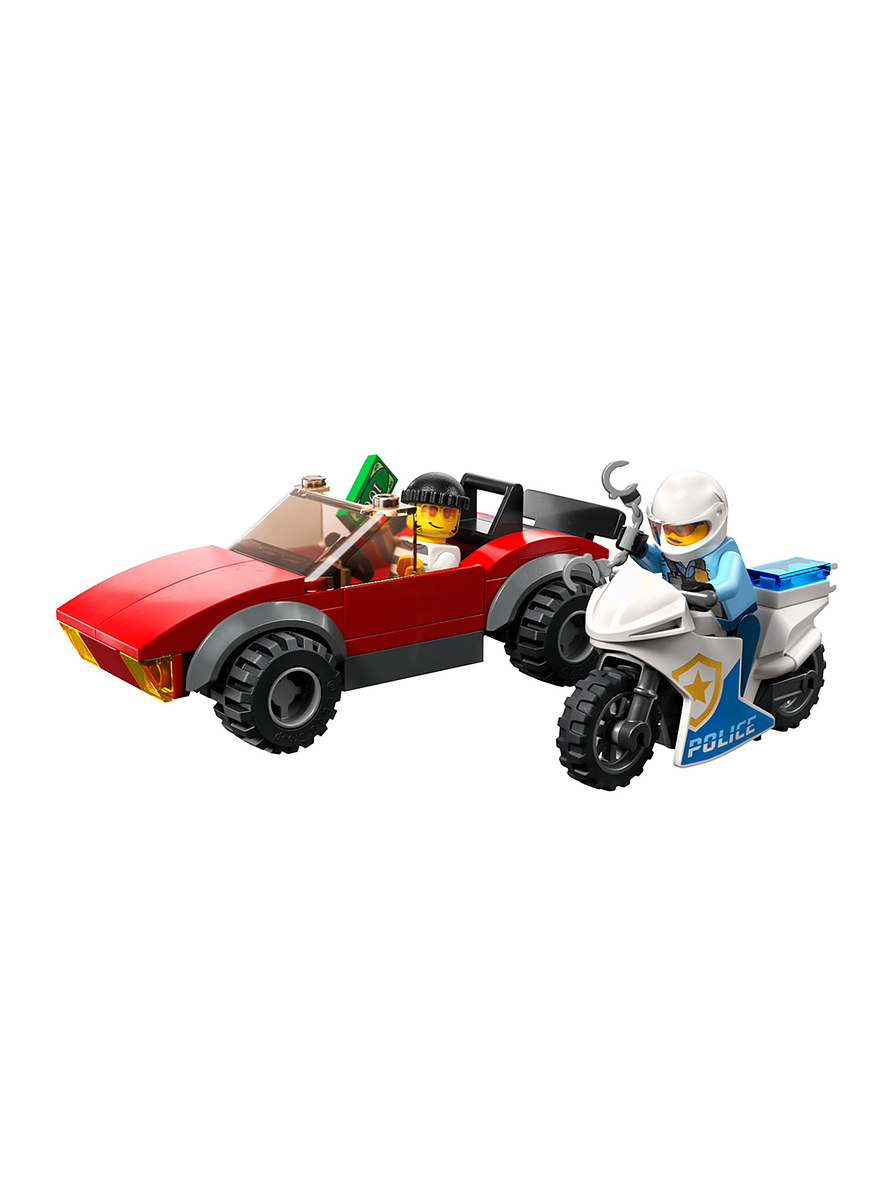 Lego City Moto De Policía Y Auto A La Fuga  2