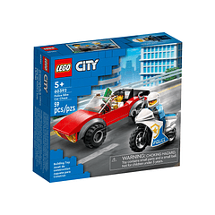 Lego City Moto De Policía Y Auto A La Fuga 