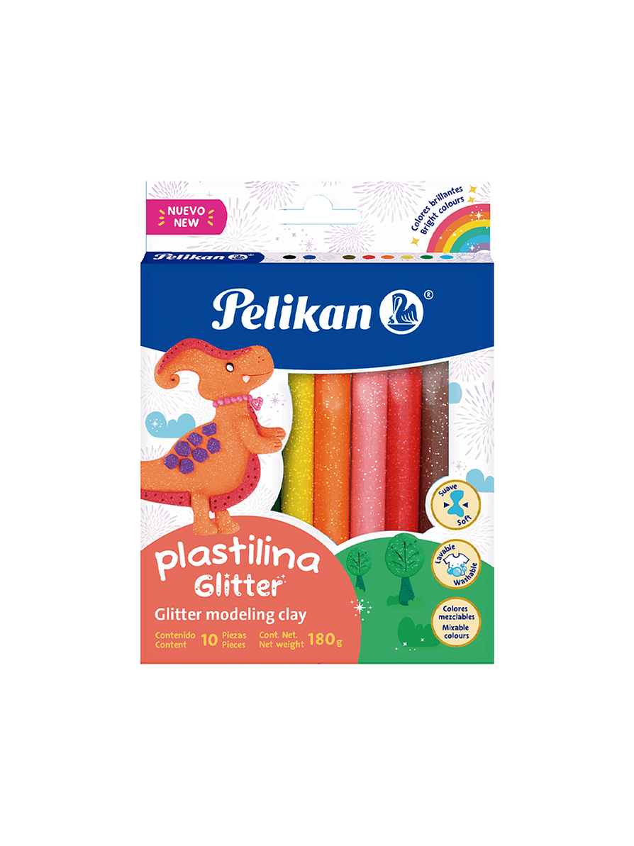 Plastilina Pelikan Glitter X 10 Unidades 1