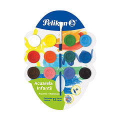 Acuarela Infantil X 12 Colores Pelikan