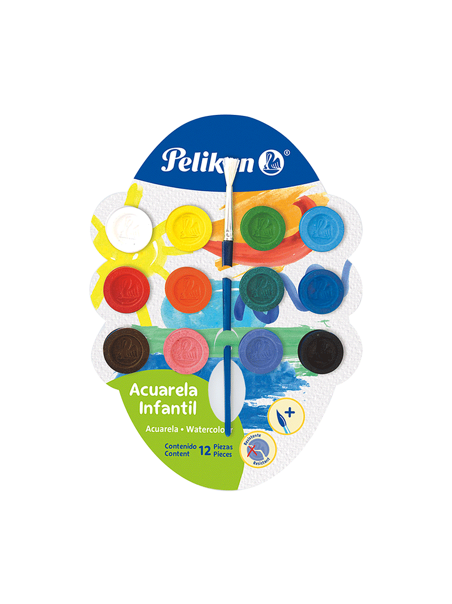 Acuarela Infantil X 12 Colores Pelikan 1
