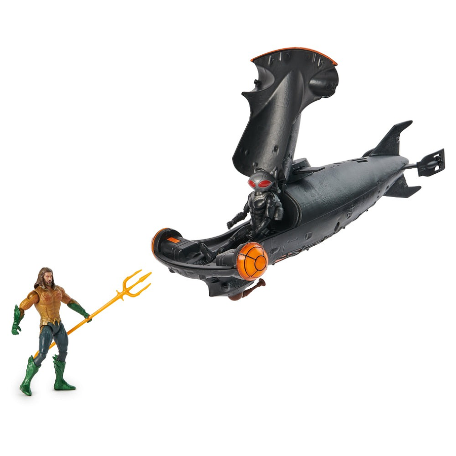 Aquaman Vehículo Con Aquaman Y Black Manta 4 3