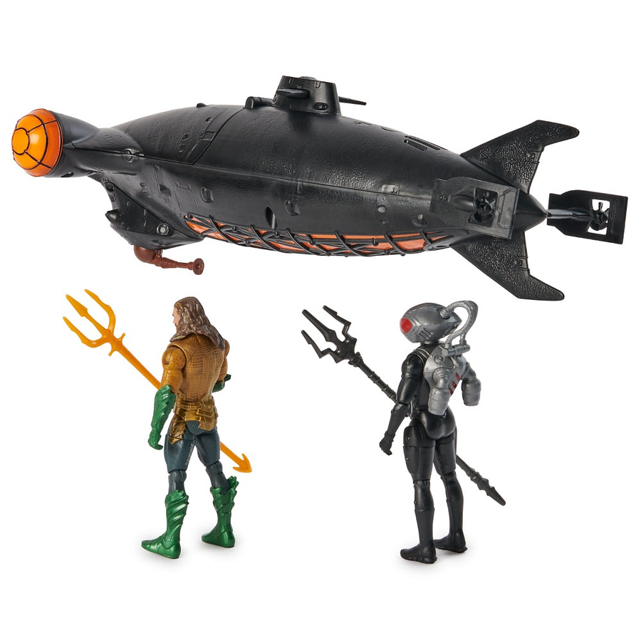 Aquaman Vehículo Con Aquaman Y Black Manta 4 4