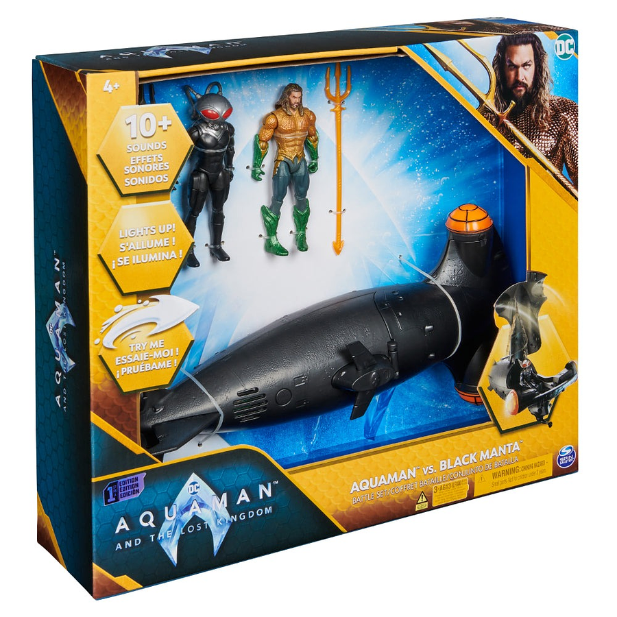 Aquaman Vehículo Con Aquaman Y Black Manta 4 2