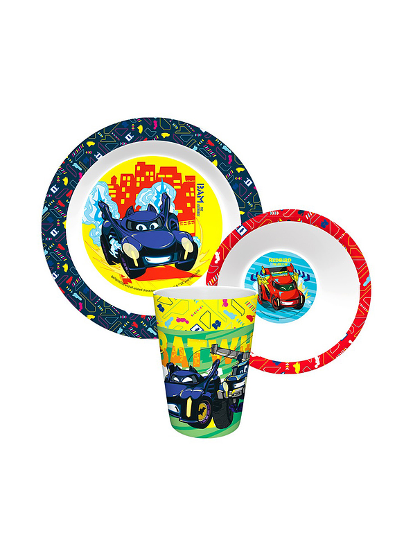 Set Vajilla Melamina X 3 Piezas Batwheels  2