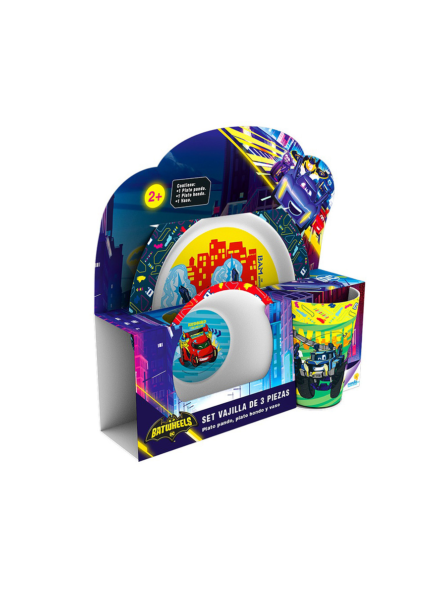 Set Vajilla Melamina X 3 Piezas Batwheels  1