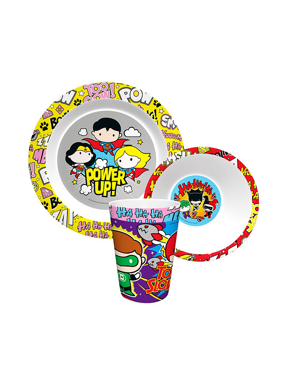 Set Vajilla Melamina X 3 Piezas Liga De La Justicia  2