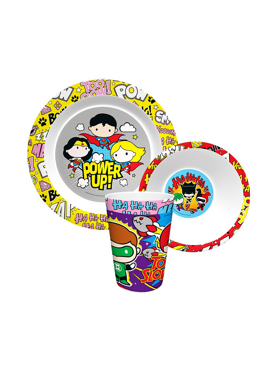 Set Vajilla Melamina X 3 Piezas Liga De La Justicia  2