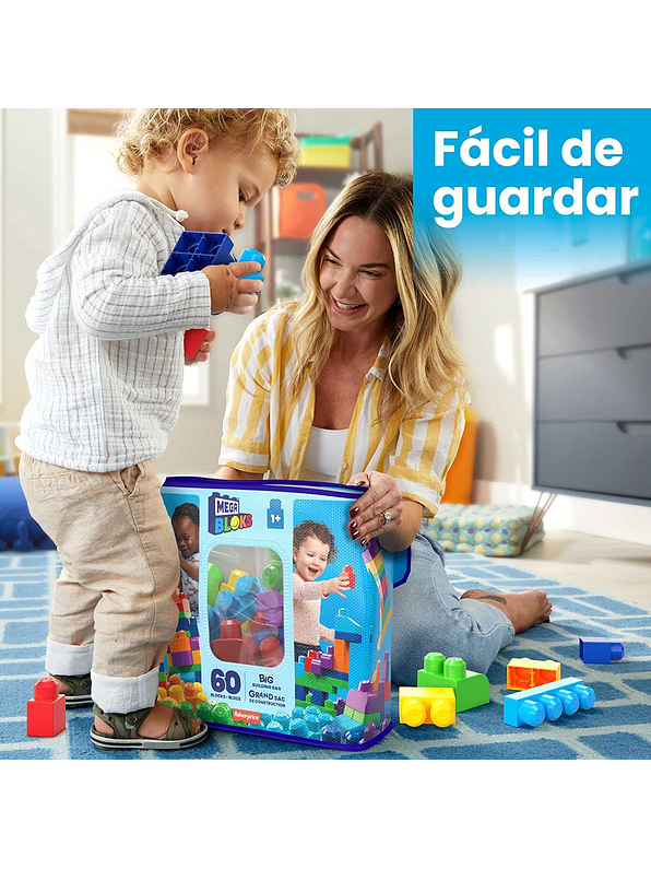 Mega Bloks Bolsa Clásica Azul X 60 Piezas  5