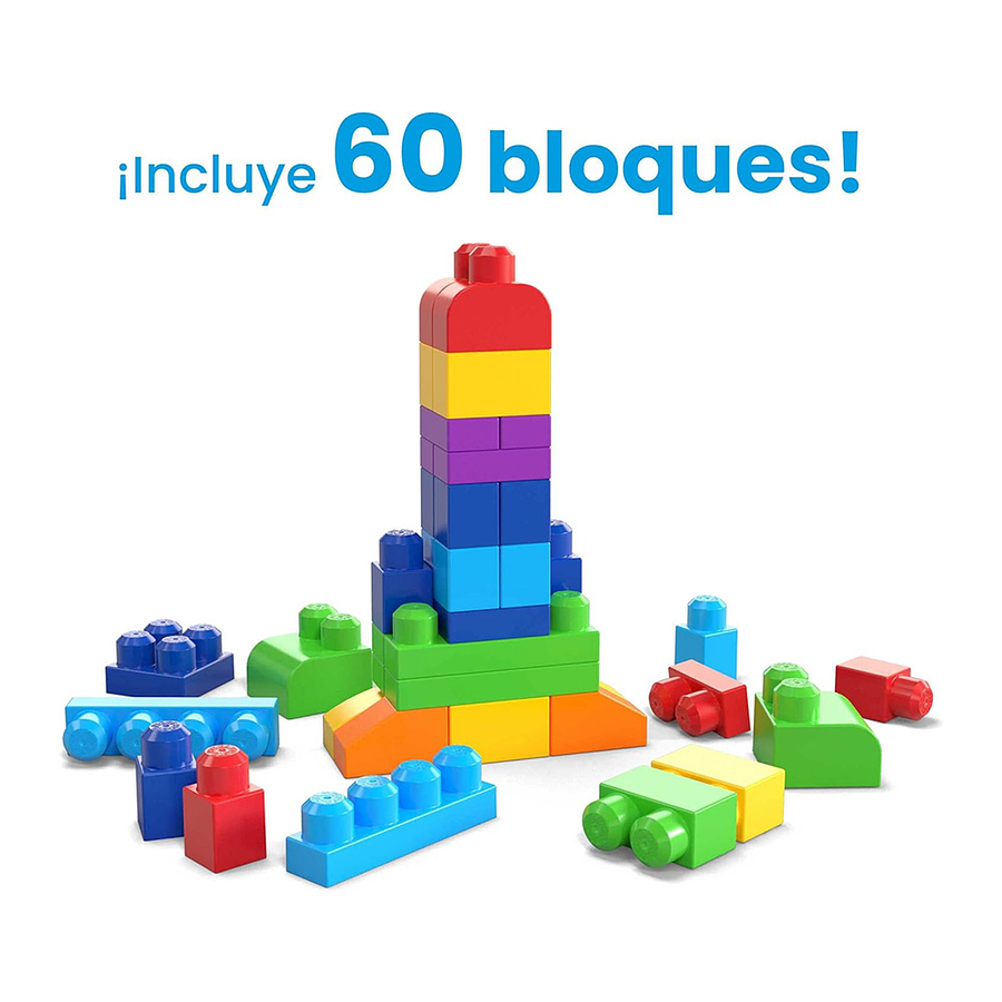 Mega Bloks Bolsa Clásica Azul X 60 Piezas  4