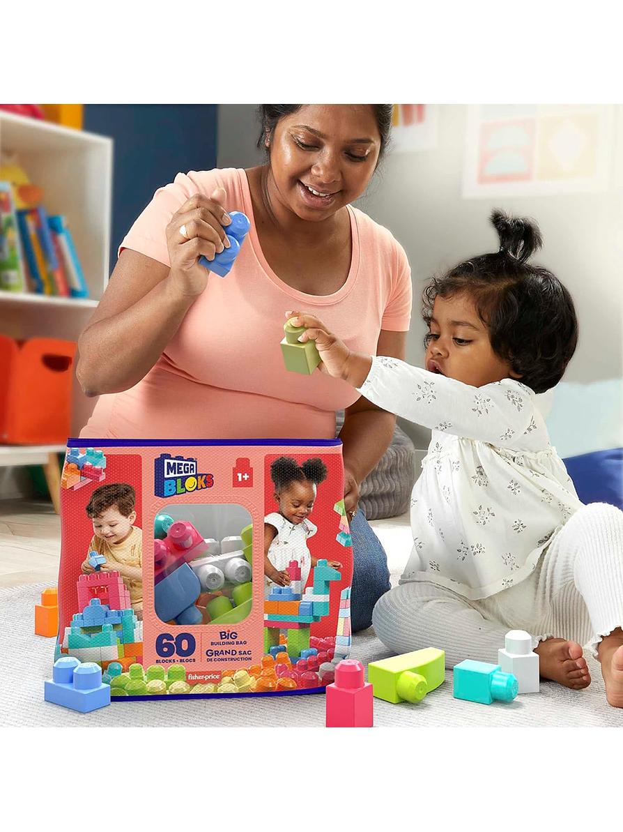 Mega Bloks Bolsa Clásica Rosa X 60 Piezas  6