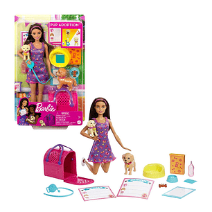 Barbie Set De Juego Adopta Un Perrito 