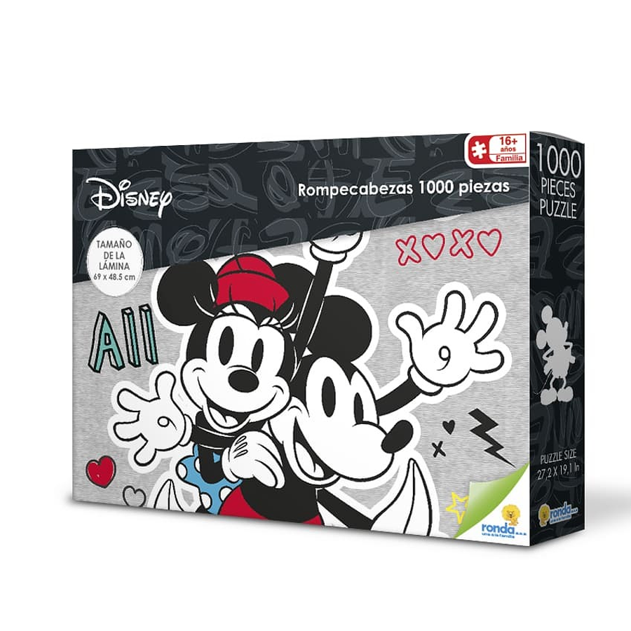 Rompecabezas X 1000 Piezas Mickey & Minnie 3