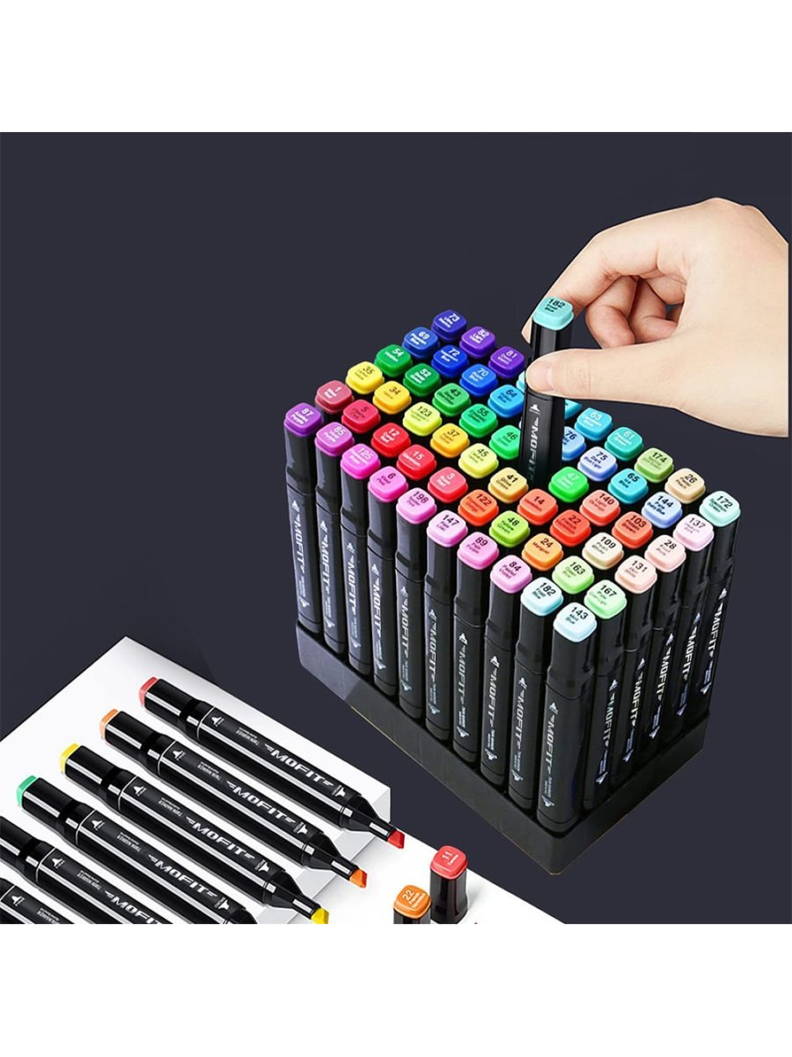 Estuche Marcadores Doble Punta X 80 Unidades Grafitos 3