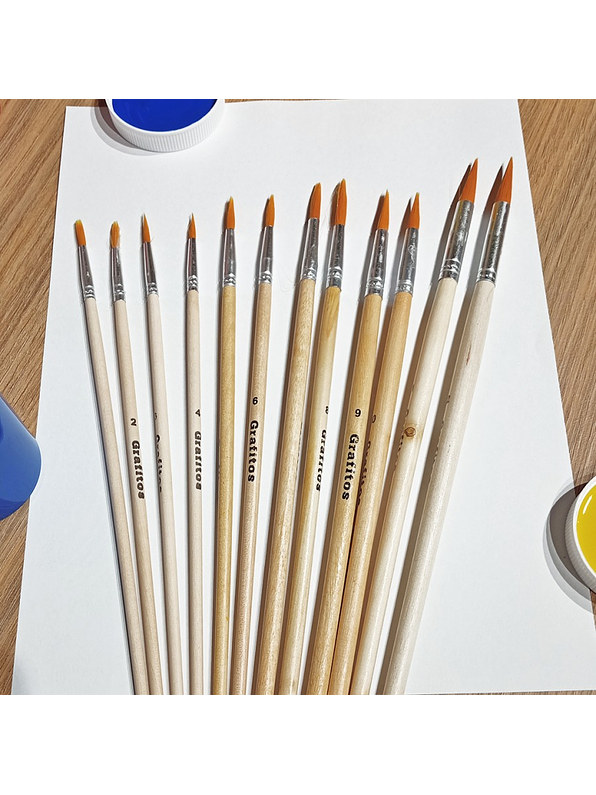 Juego De Pinceles Grafitos X 12 Unidades  3