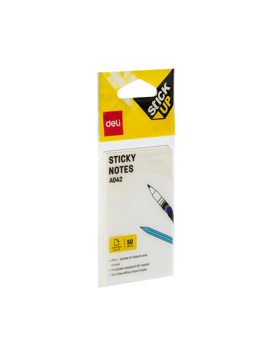 Nota Adhesiva Plástica Transparente 76 X 51 mm  1