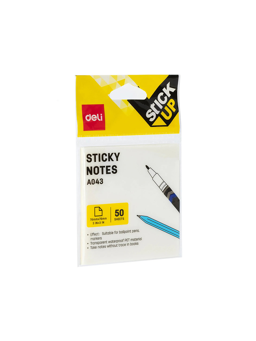 Nota Adhesiva Plástica Transparente 76 X 76 mm  1