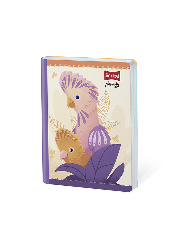 Cuaderno Cosido Natural Zoo 100 Hojas Cuadros 1