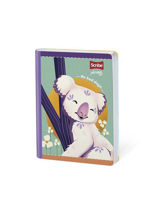 Cuaderno Cosido Natural Zoo 100 Hojas Cuadros 2